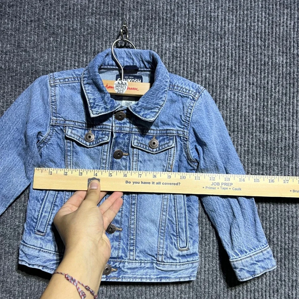 OshKosh Bgosh Denim Jacket Kids 2T Blue Classic Button Up Trucker Jean Coat